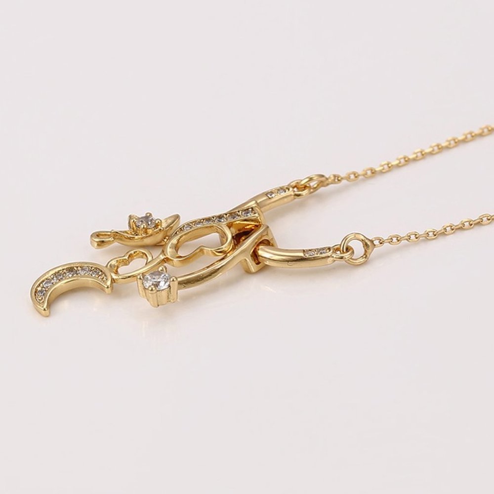 Love the Moon Drop Gold Necklace - Picture 4 of 9